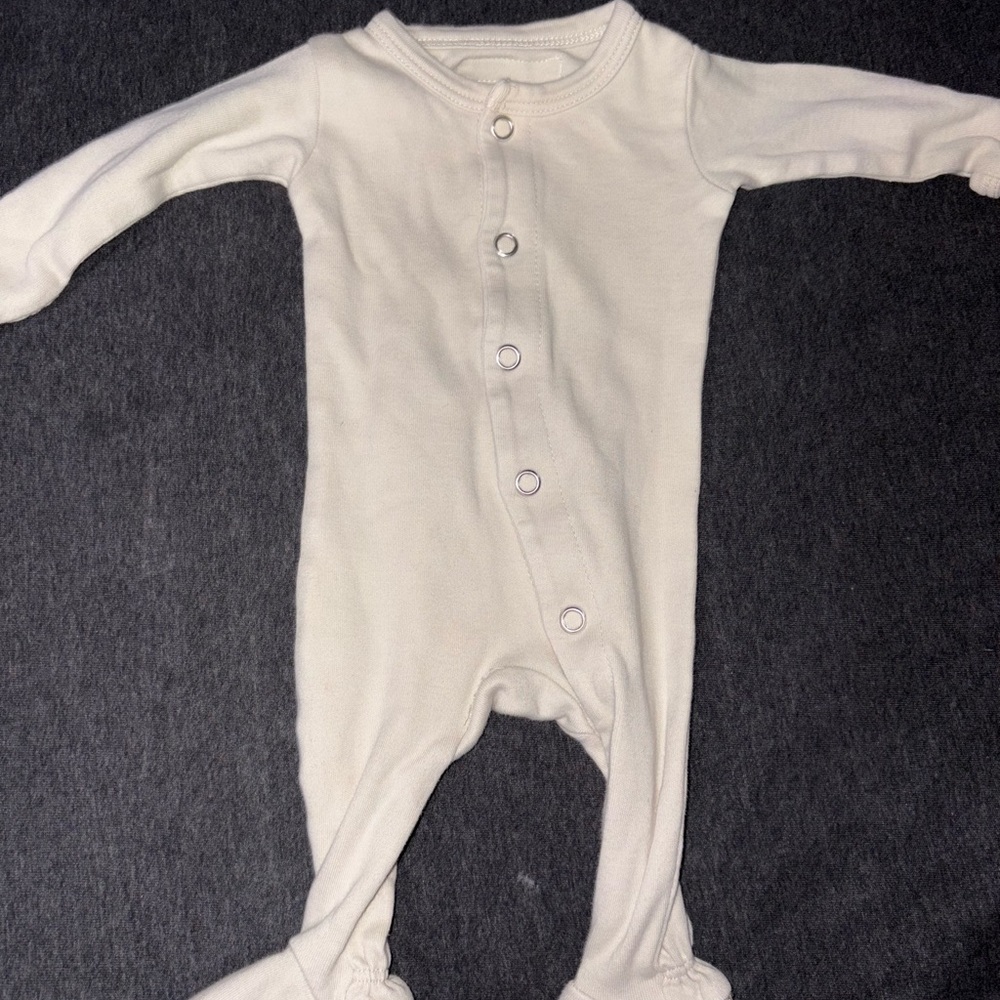 L'ovedbaby Cream Footed One Piece